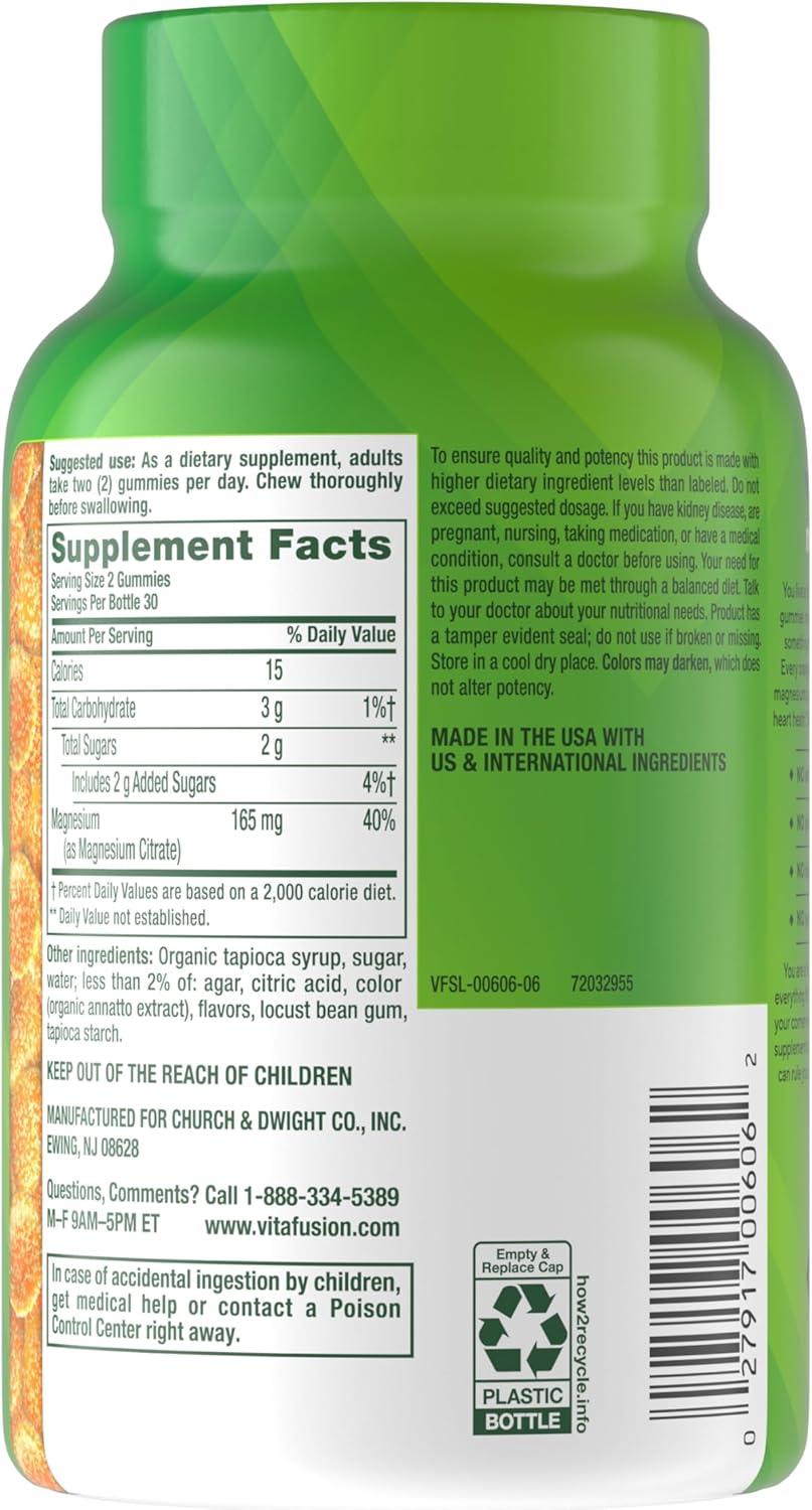 image:imagevitafusion Magnesium Gummy Supplement Bring calm to your vitamin routine Tropical Citrus Flavor 60 Gummies60 Count Pack of 2