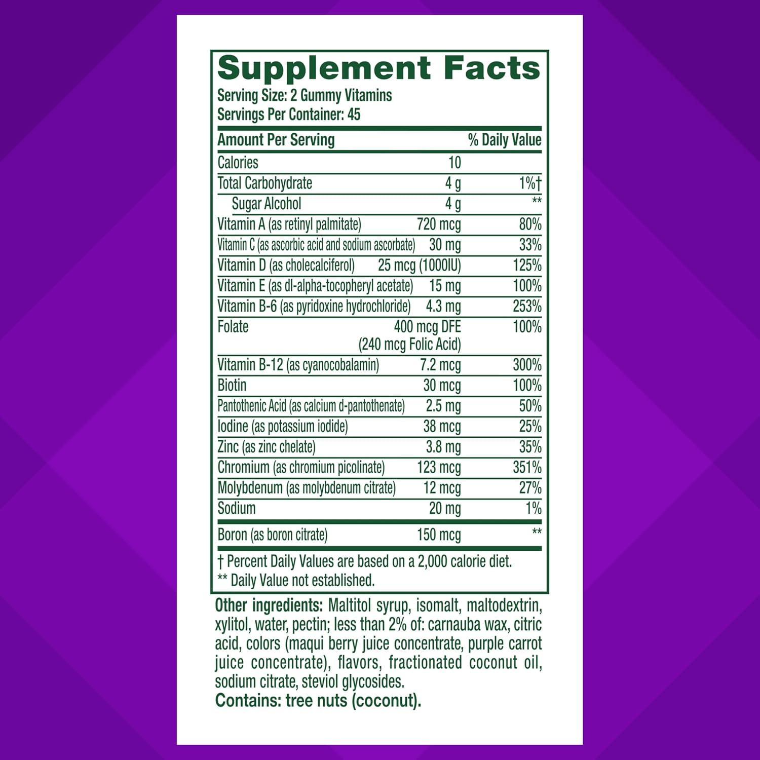 image:imagevitafusion Sugar Free Mens Multi Daily Gummy Multivitamins Supports Energy Metabolism Muscle and Immune Health 1 Mixed Berry Flavors 90 Count1 Count Pack of 2