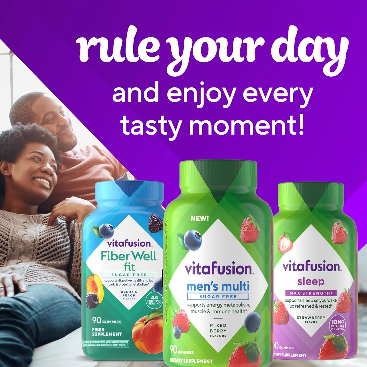 image:imagevitafusion Sugar Free Mens Multi Daily Gummy Multivitamins Supports Energy Metabolism Muscle and Immune Health 1 Mixed Berry Flavors 90 Count1 Count Pack of 2
