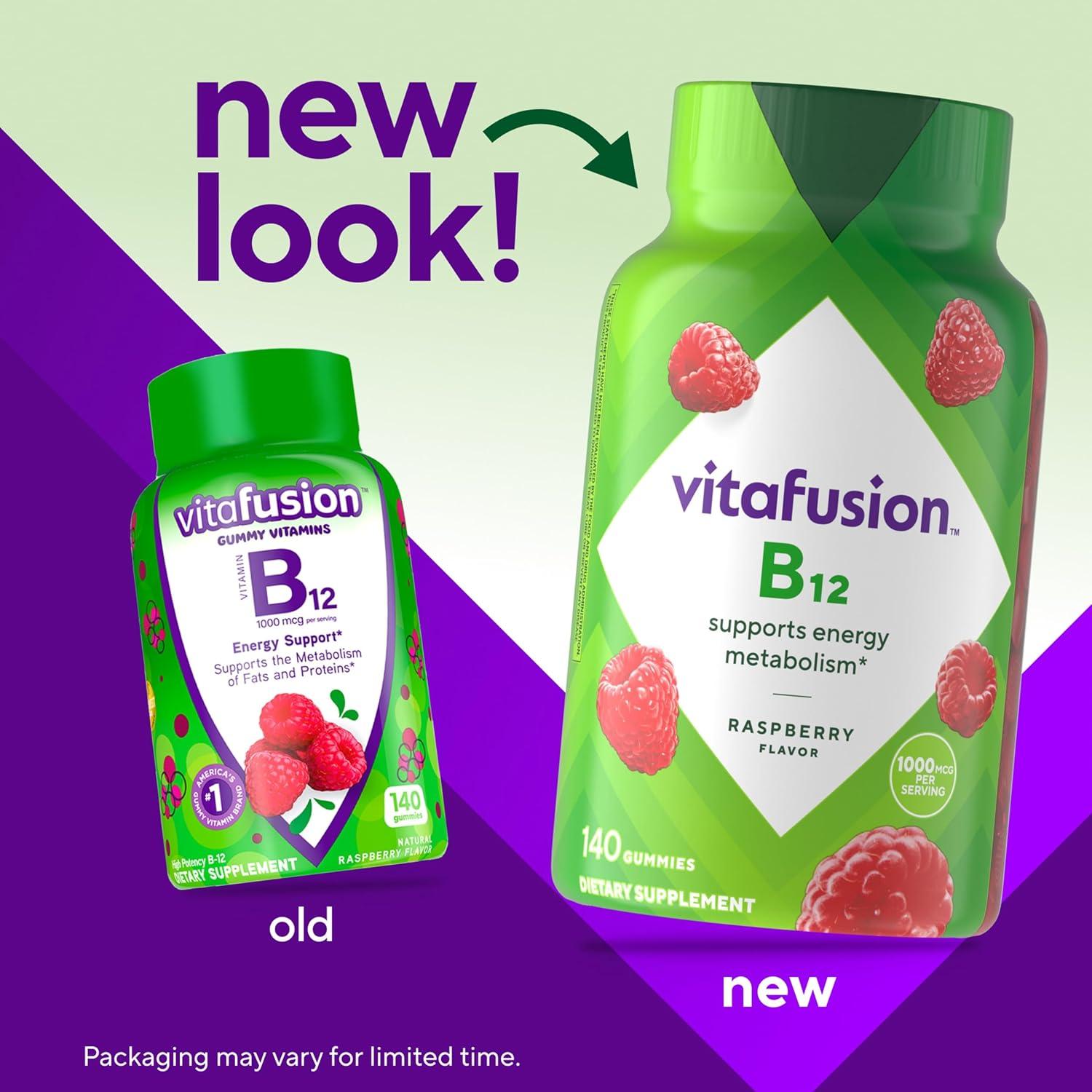 image:imagevitafusion Vitamin B12 Gummy Vitamins for Energy Metabolism Support Raspberry Flavored Americas Number 1 Gummy Vitamin Brand 70 Day Supply 140 Count140 Count Pack of 1
