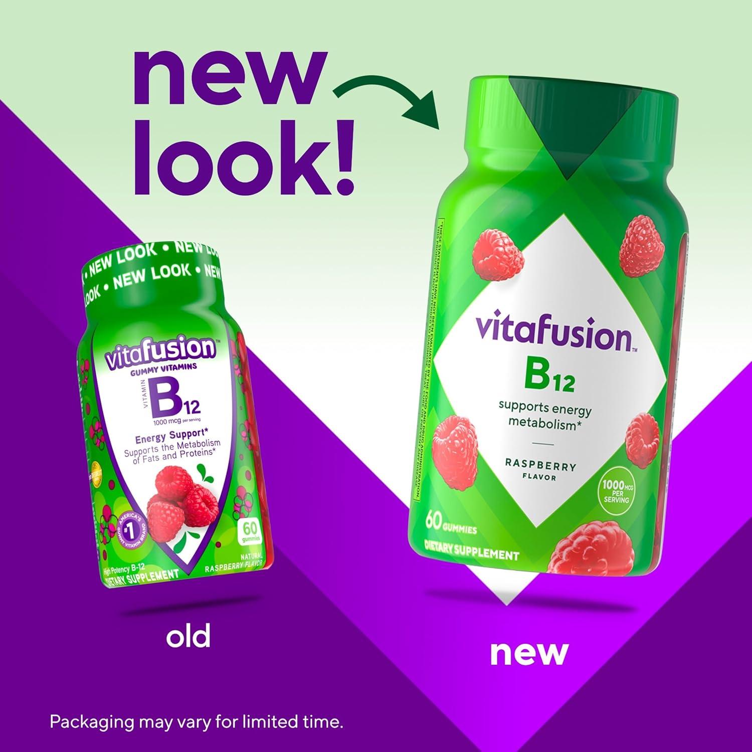 image:imagevitafusion Vitamin B12 Gummy Vitamins for Energy Metabolism Support Raspberry Flavored Americas Number 1 Gummy Vitamin Brand 70 Day Supply 140 Count60 Count Pack of 1